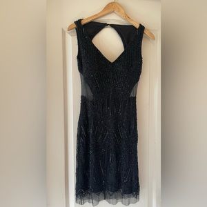 Black Sequin Cocktail Dress Adriana Papell